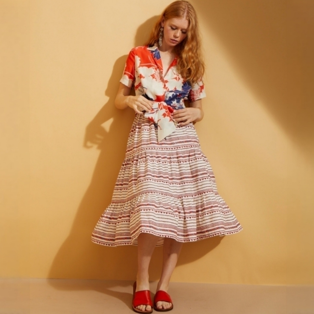 Anthropologie Hope For Flowers Midi Skirt M